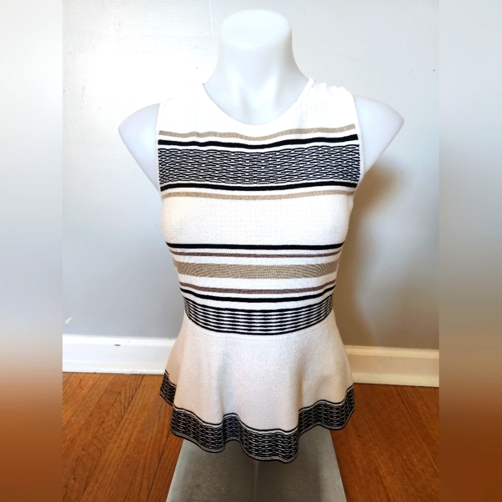 White House Black Market knit peplum top size XXS